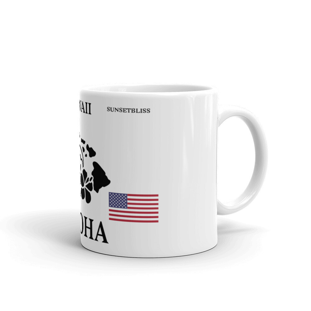 HAWAII-White glossy mug, Size: 11oz