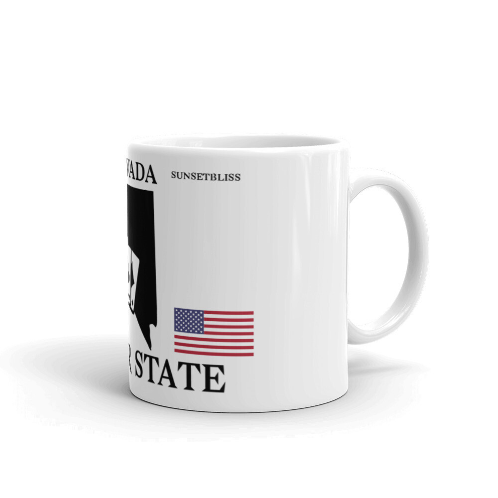 NEVADA-White glossy mug, Size: 11oz