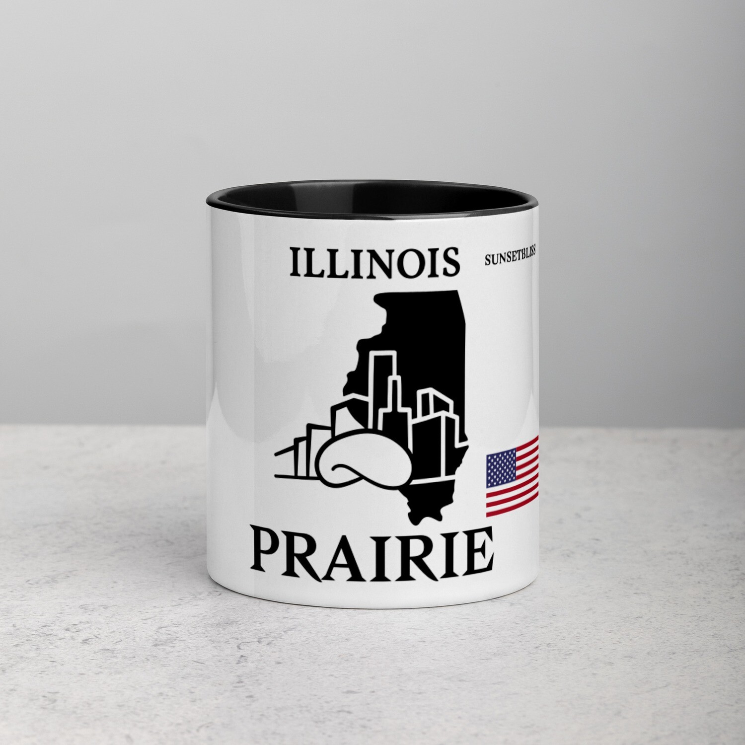 ILLINOIS-Mug with Color Inside, Color: Black