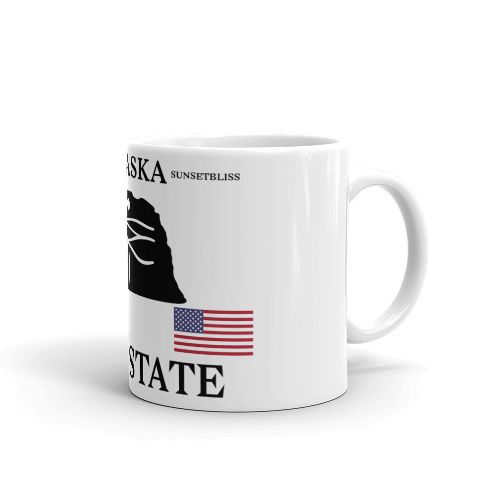 NEBRASKA-White glossy mug, Size: 11oz