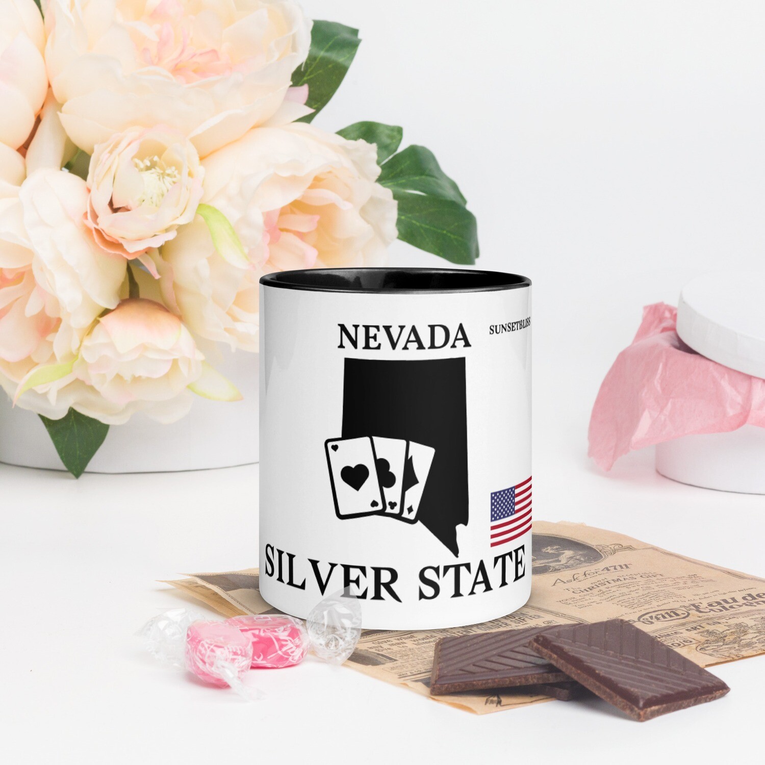 NEVADA-Mug with Color Inside, Color: Black