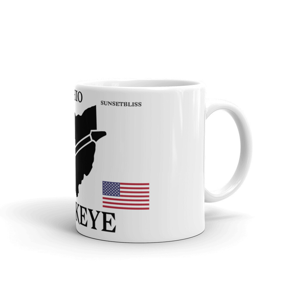 OHIO-White glossy mug, Size: 11oz