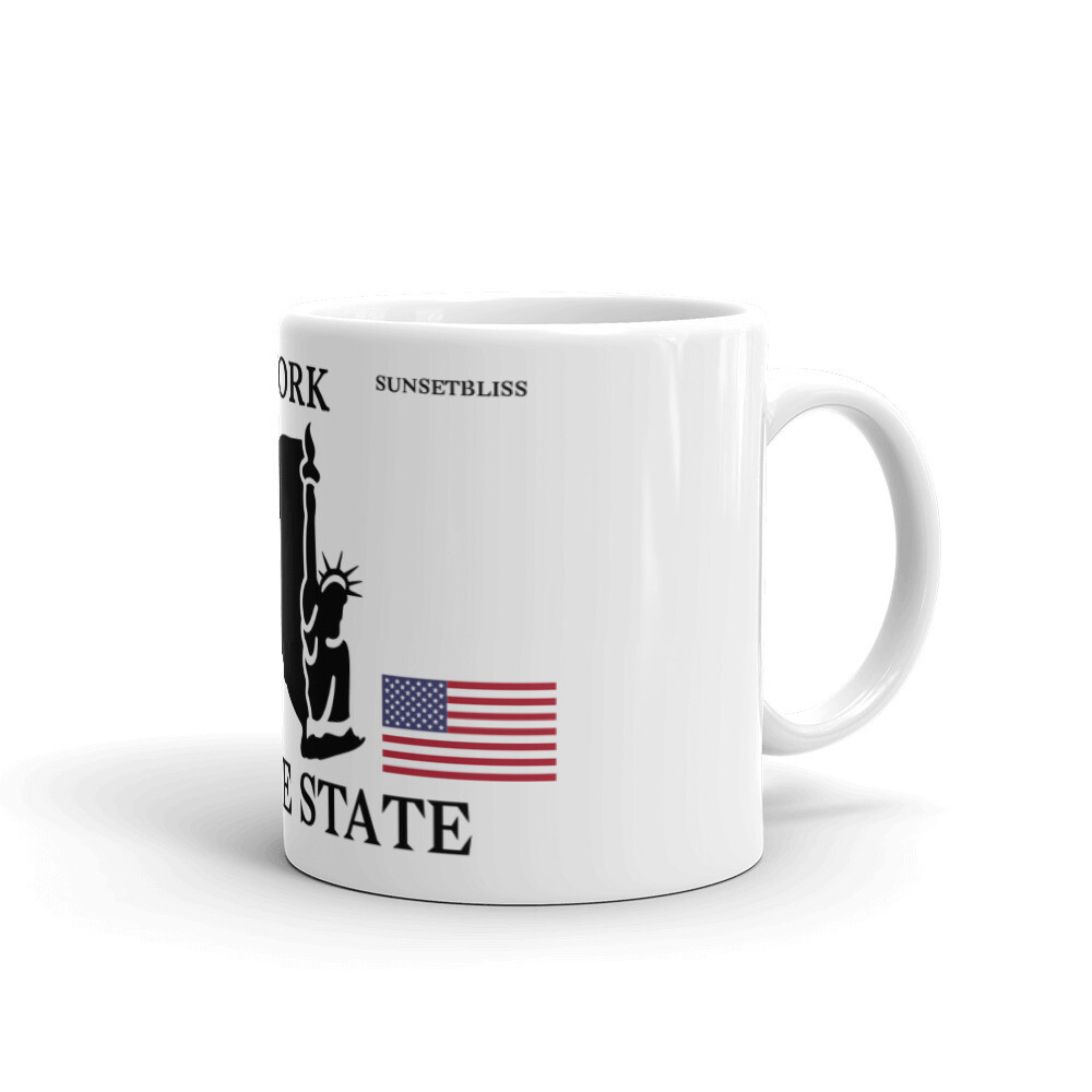 NEW YORK-White glossy mug, Size: 11oz