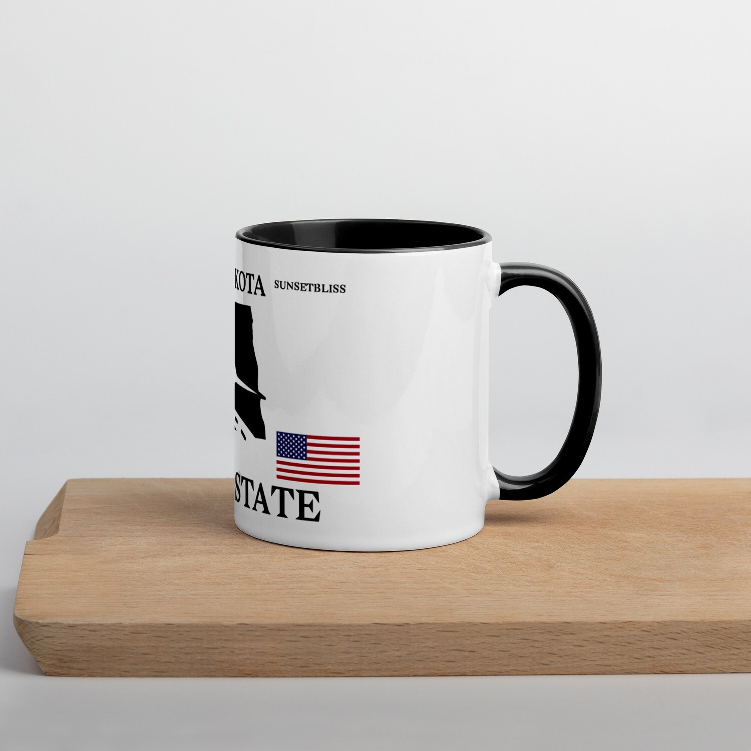 NORTH DAKOTA-Mug with Color Inside, Color: Black