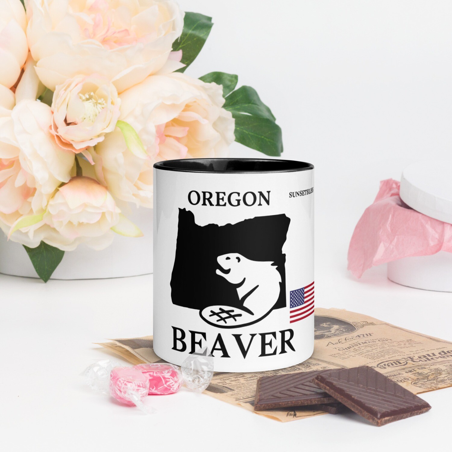 OREGON-Mug with Color Inside, Color: Black