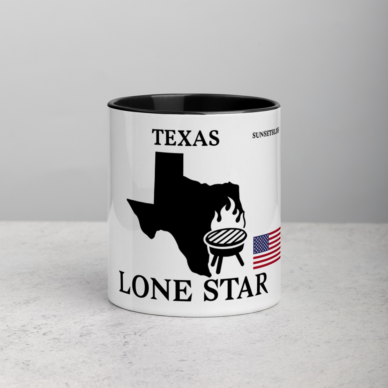 TEXAS-Mug with Color Inside, Color: Black