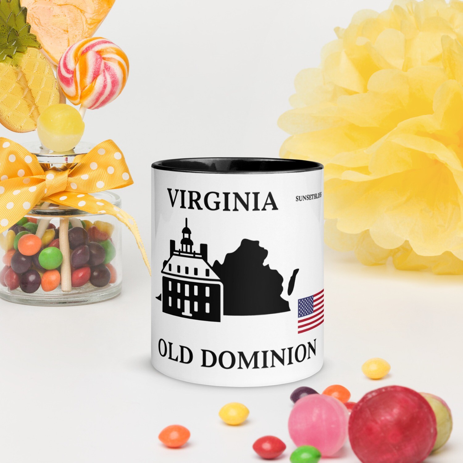 VIRGINIA-Mug with Color Inside, Color: Black