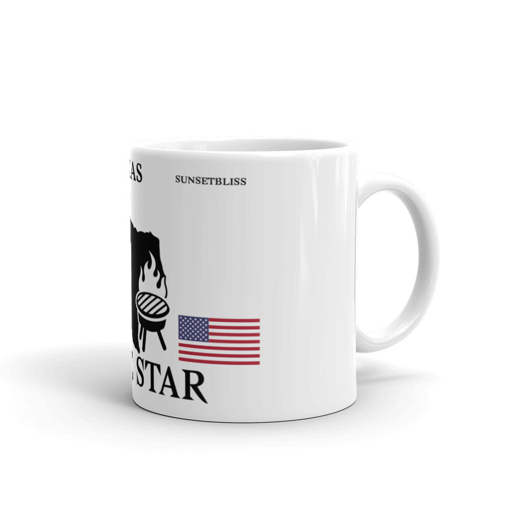 TEXAS-White glossy mug, Size: 11oz