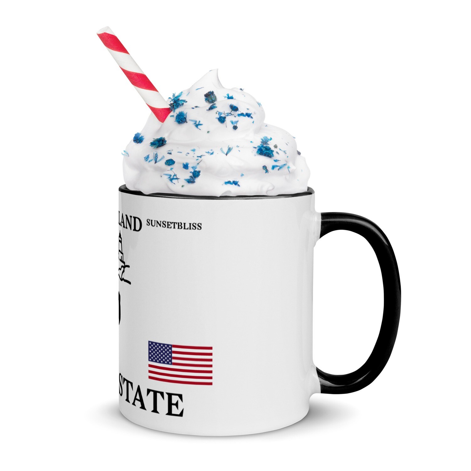 RHODE ISLAND-Mug with Color Inside, Color: Black