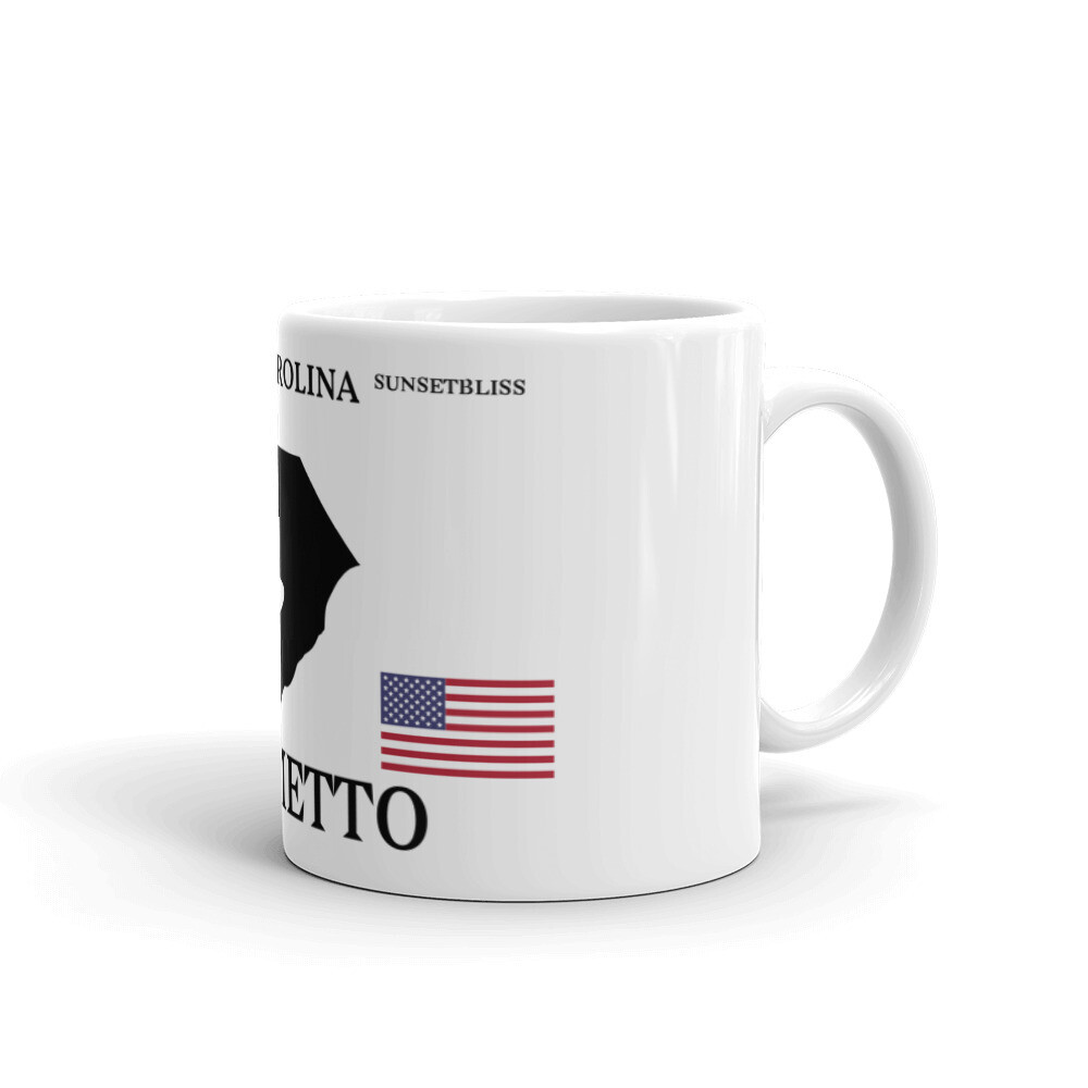 SOUTH CAROLINA-White glossy mug, Size: 11oz