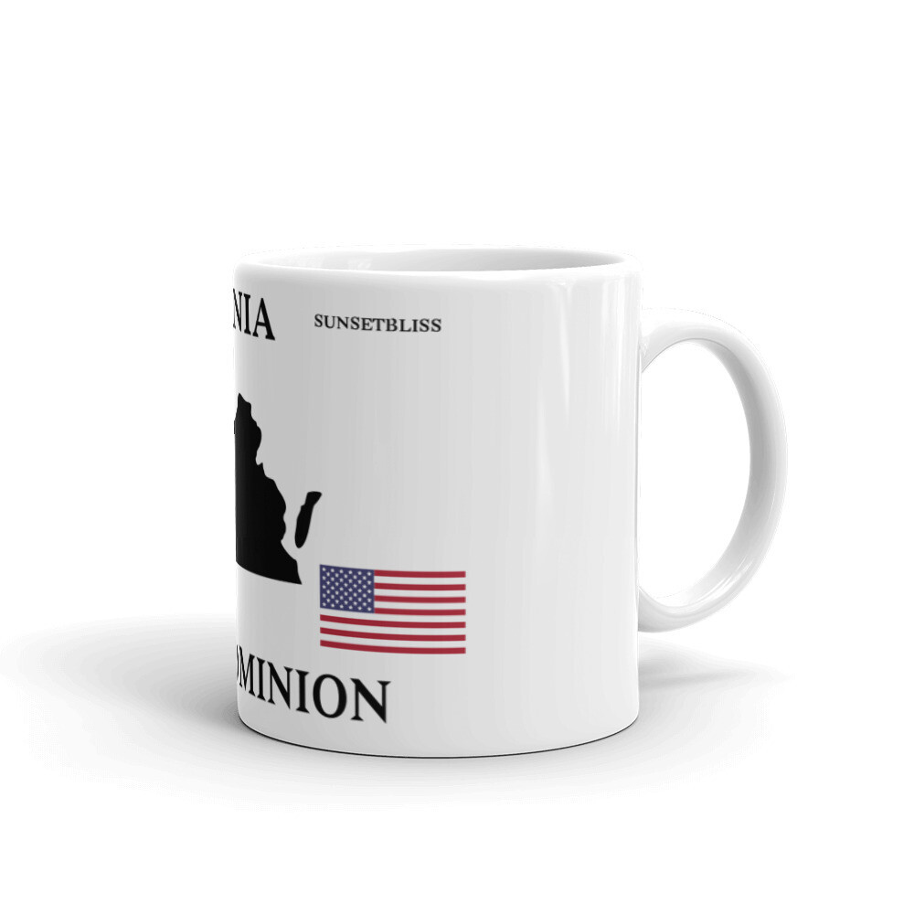 VIRGINIA-White glossy mug, Size: 11oz