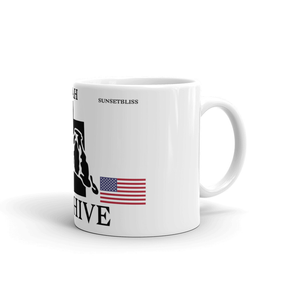 UTAH-White glossy mug, Size: 11oz