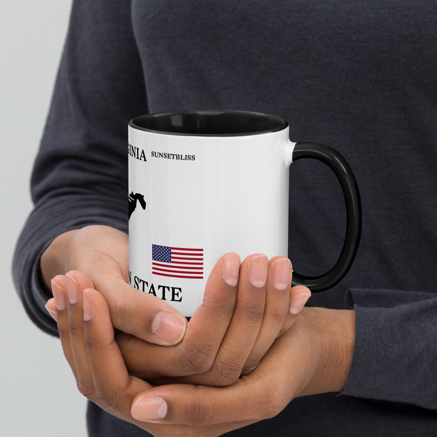 WEST VIRGINIA-Mug with Color Inside, Color: Black