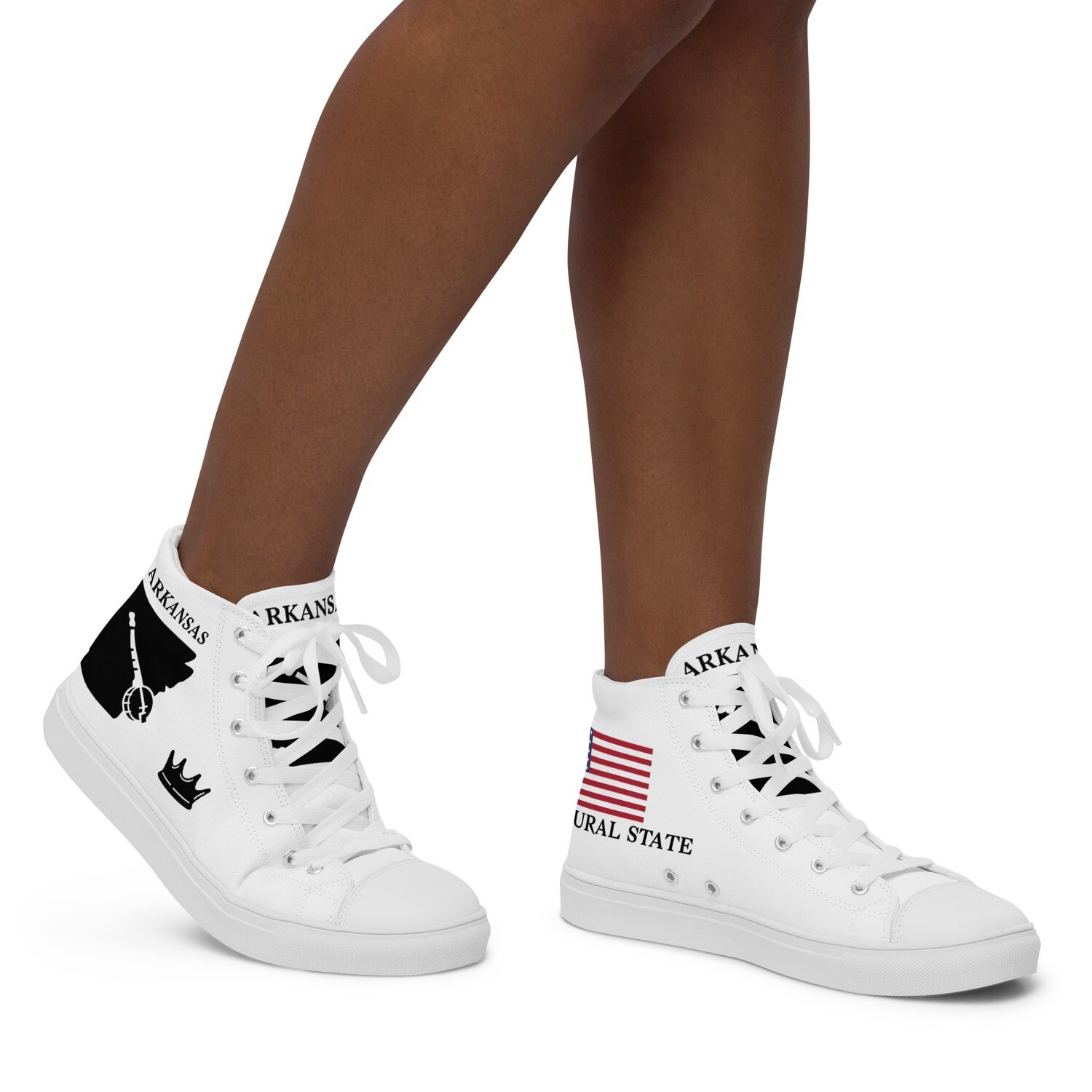 ARKANSAS-Women’s high top canvas shoes, Size: 5