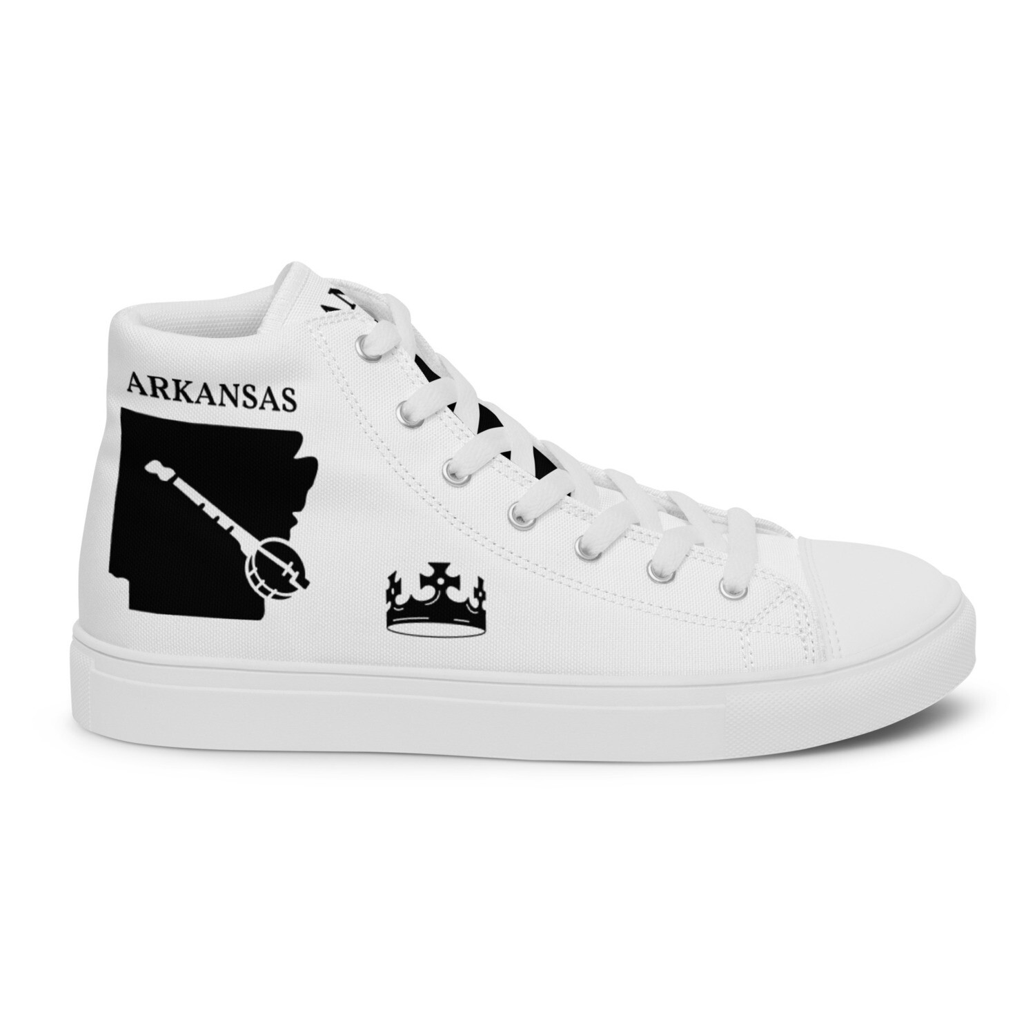 ARKANSAS-Men’s high top canvas shoes, Size: 5