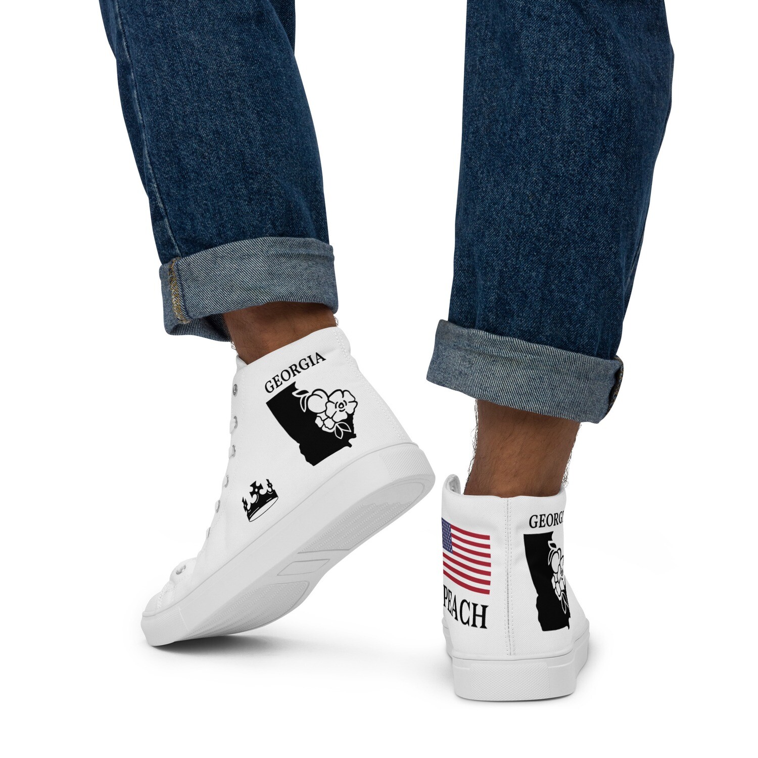 GEORGIA-Men’s high top canvas shoes, Size: 5