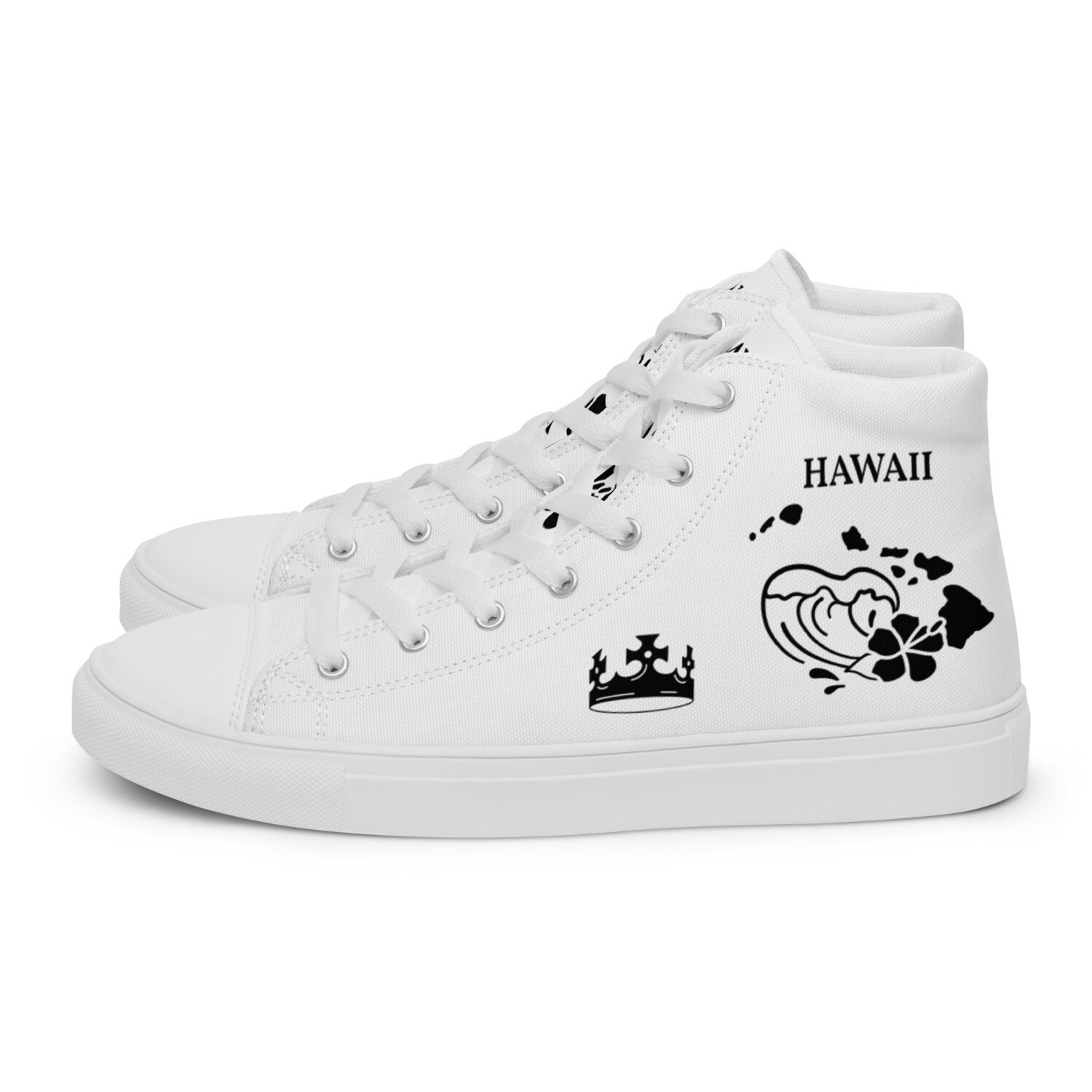 HAWAII-Men’s high top canvas shoes, Size: 5