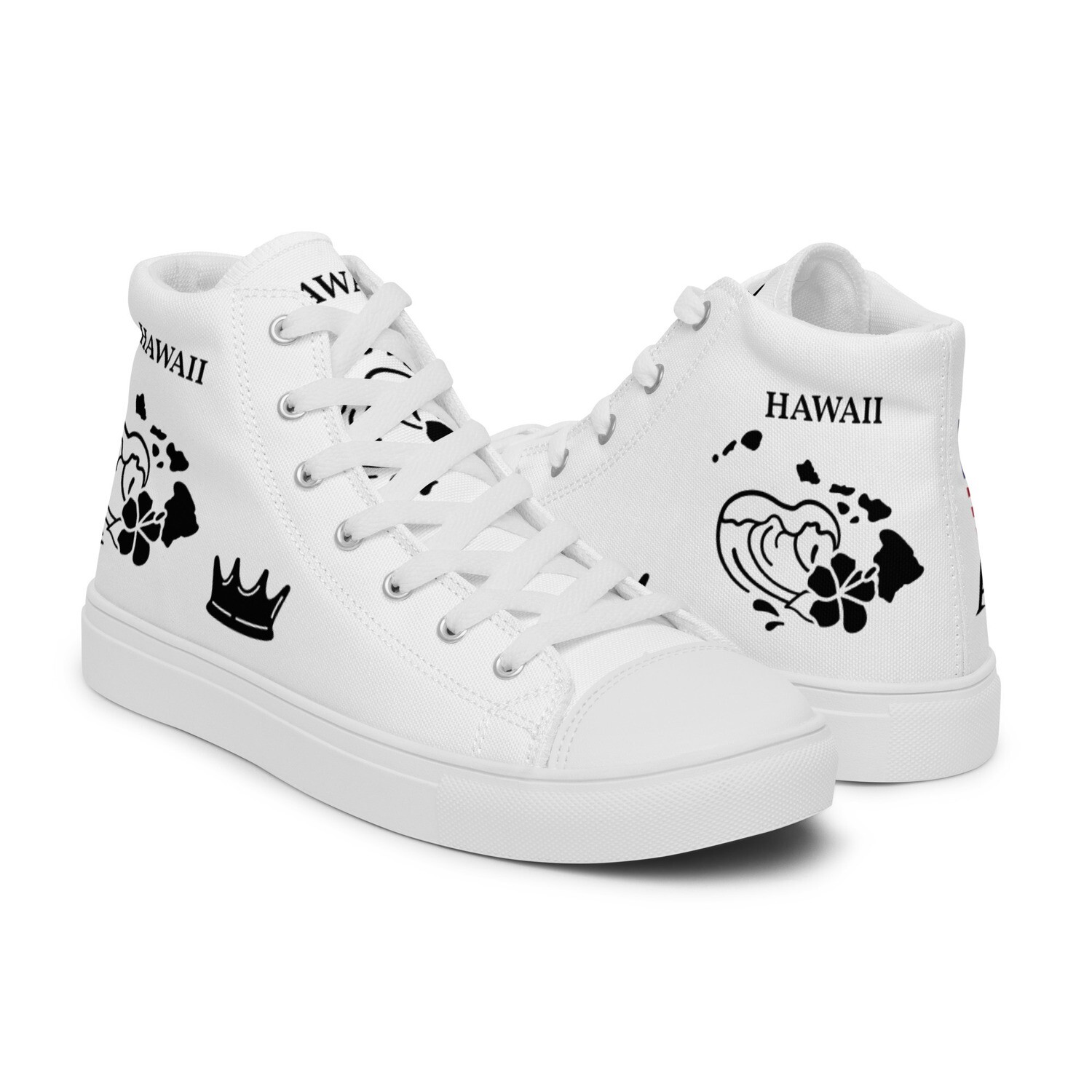 HAWAII-Women’s high top canvas shoes, Size: 5