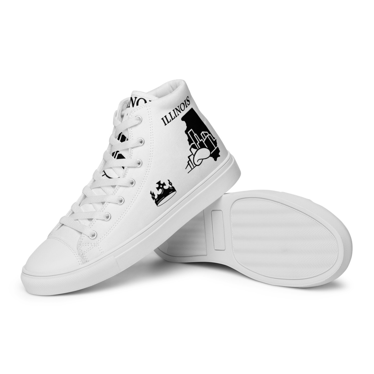 ILLINOIS-Men’s high top canvas shoes, Size: 5