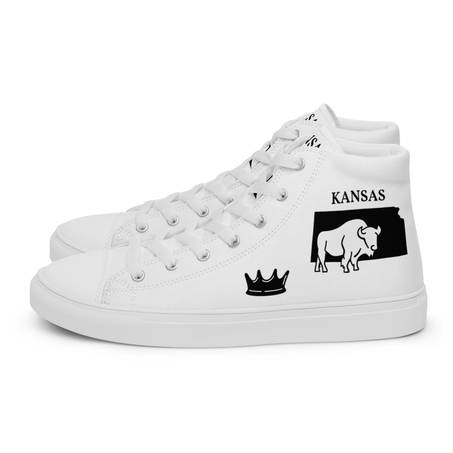 KANSAS-Women’s high top canvas shoes, Size: 5