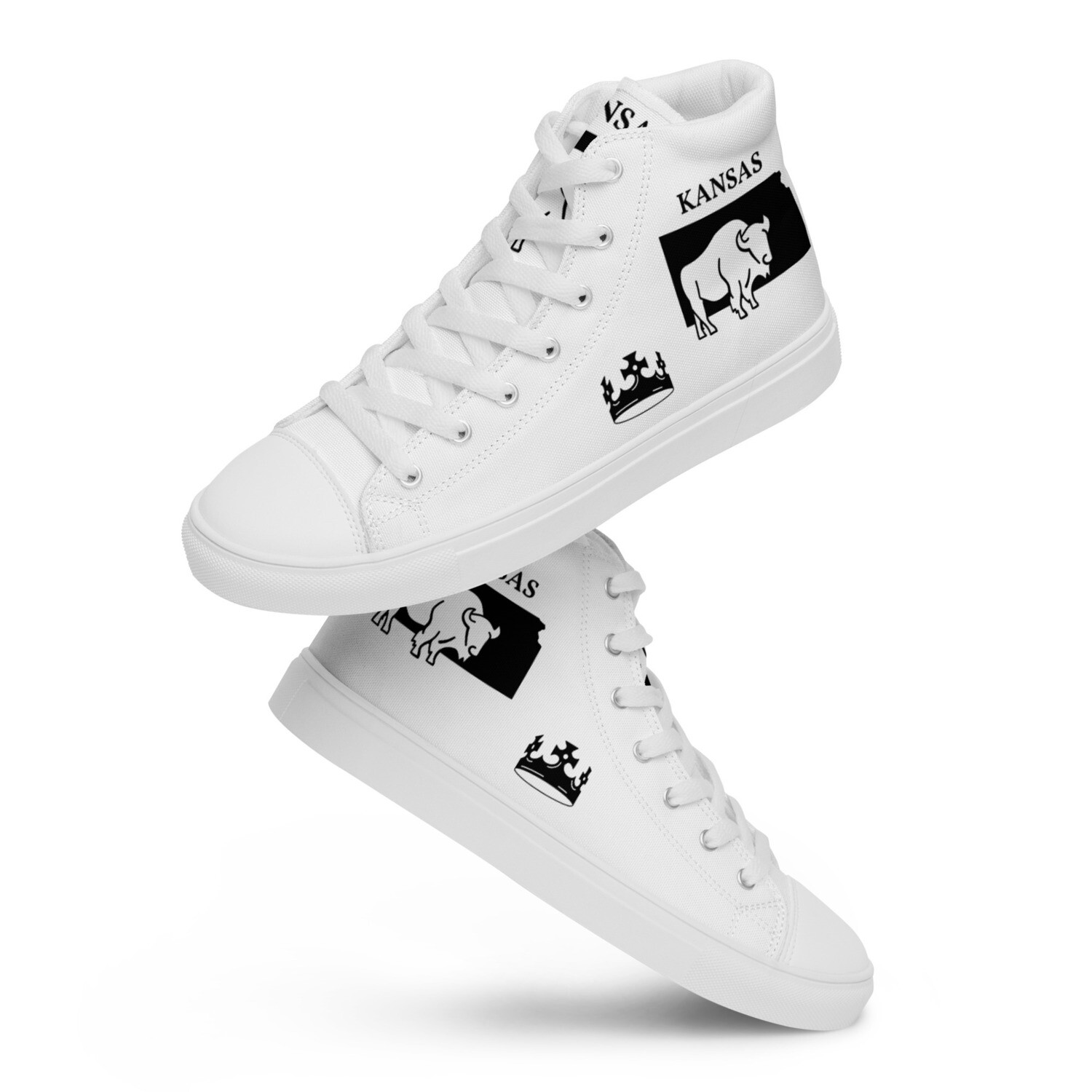 KANSAS-Men’s high top canvas shoes, Size: 5