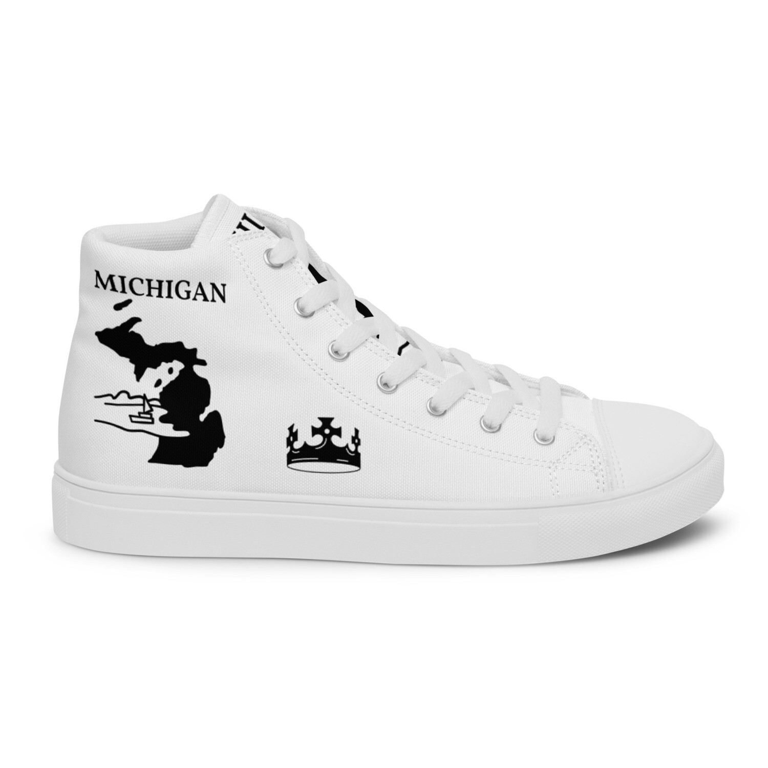 MICHIGAN-Men’s high top canvas shoes, Size: 5