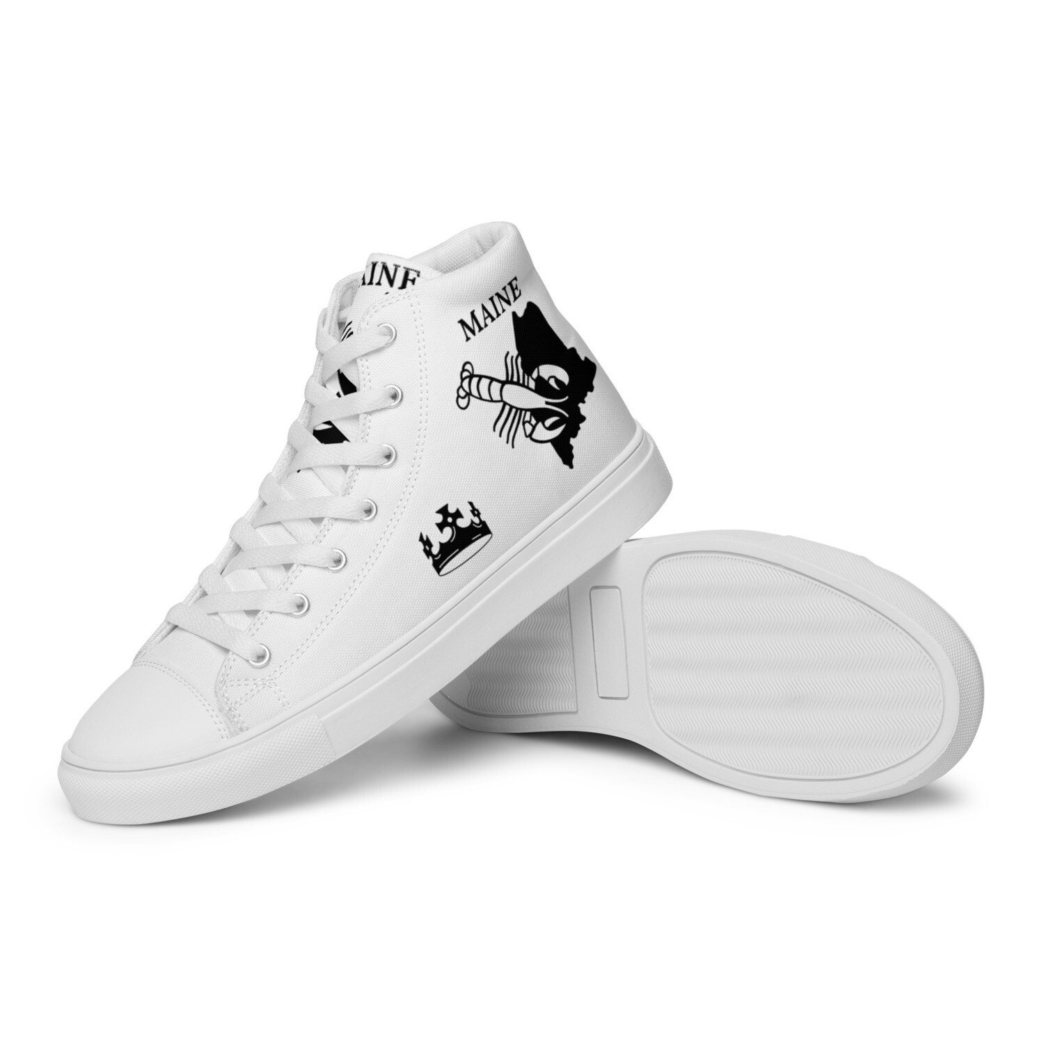 MAINE-Men’s high top canvas shoes, Size: 5