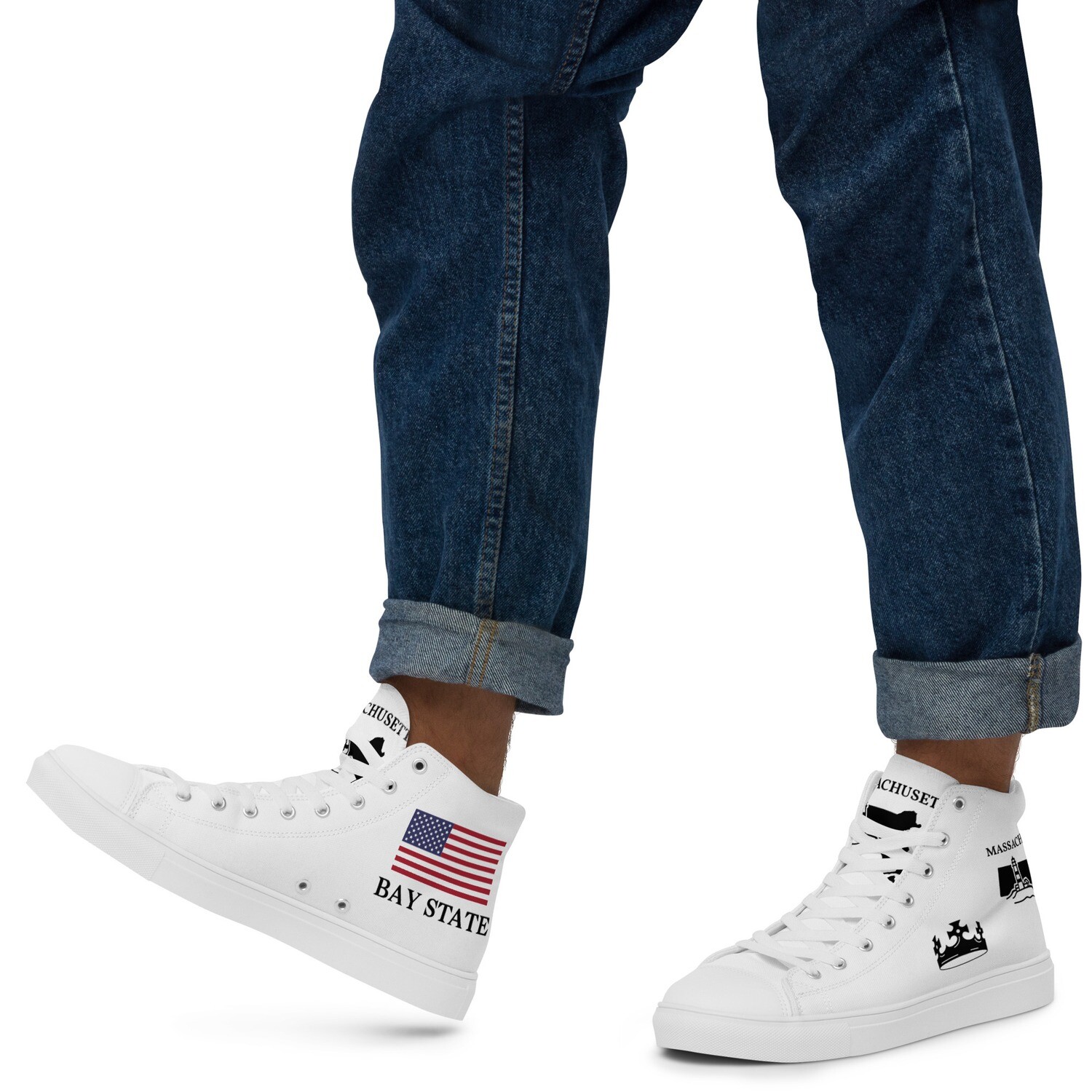 MASSACHUSETTS-Men’s high top canvas shoes, Size: 5