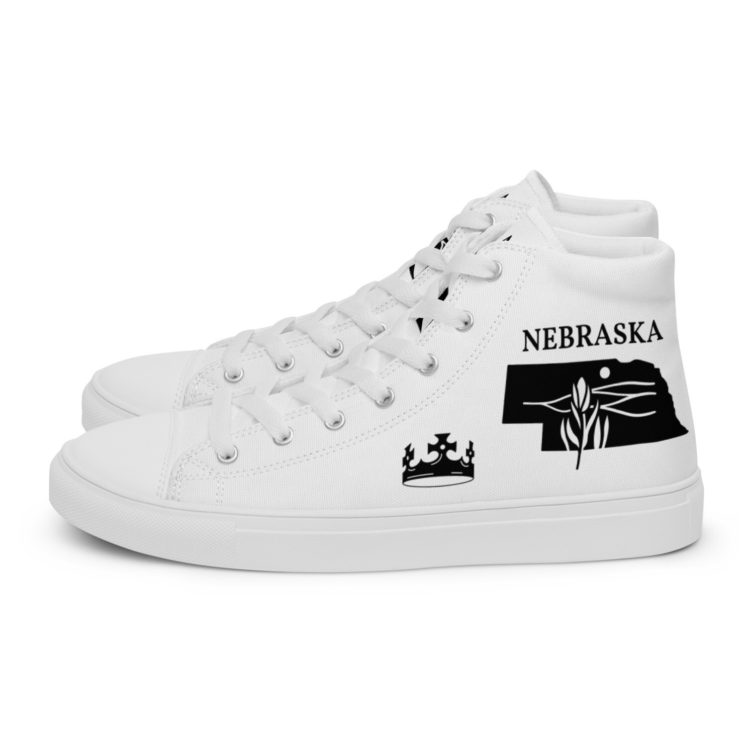 NEBRASKA-Men’s high top canvas shoes, Size: 5