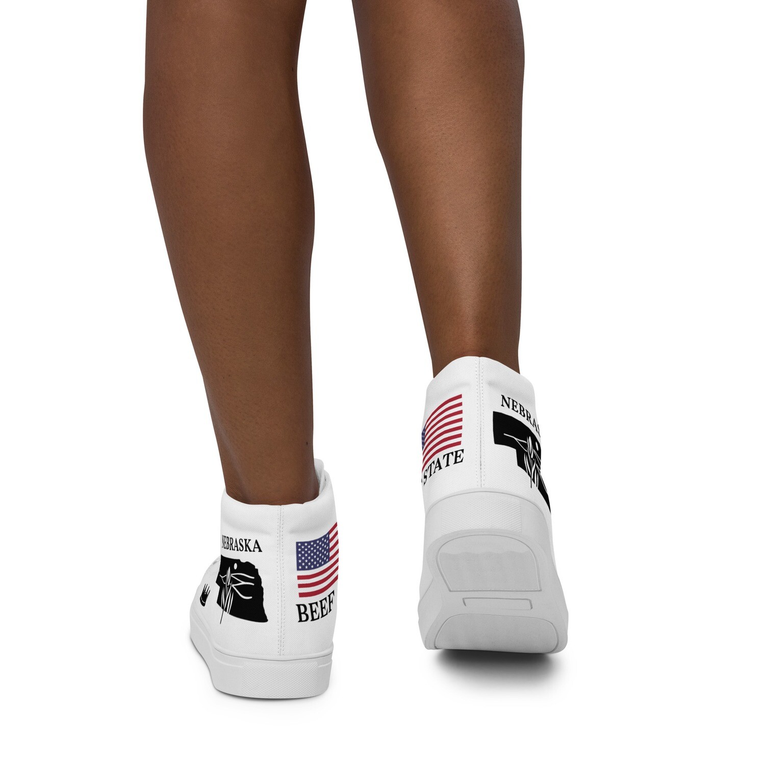 NEBRASKA-Women’s high top canvas shoes, Size: 5