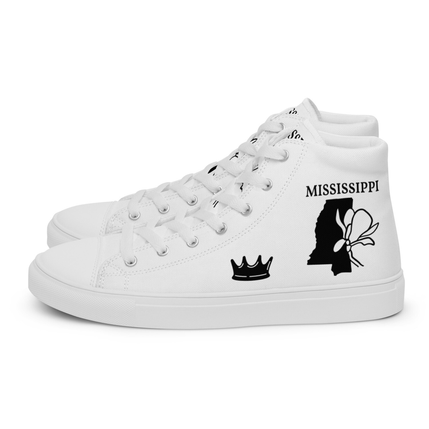 MISSISSIPPI-Women’s high top canvas shoes, Size: 5