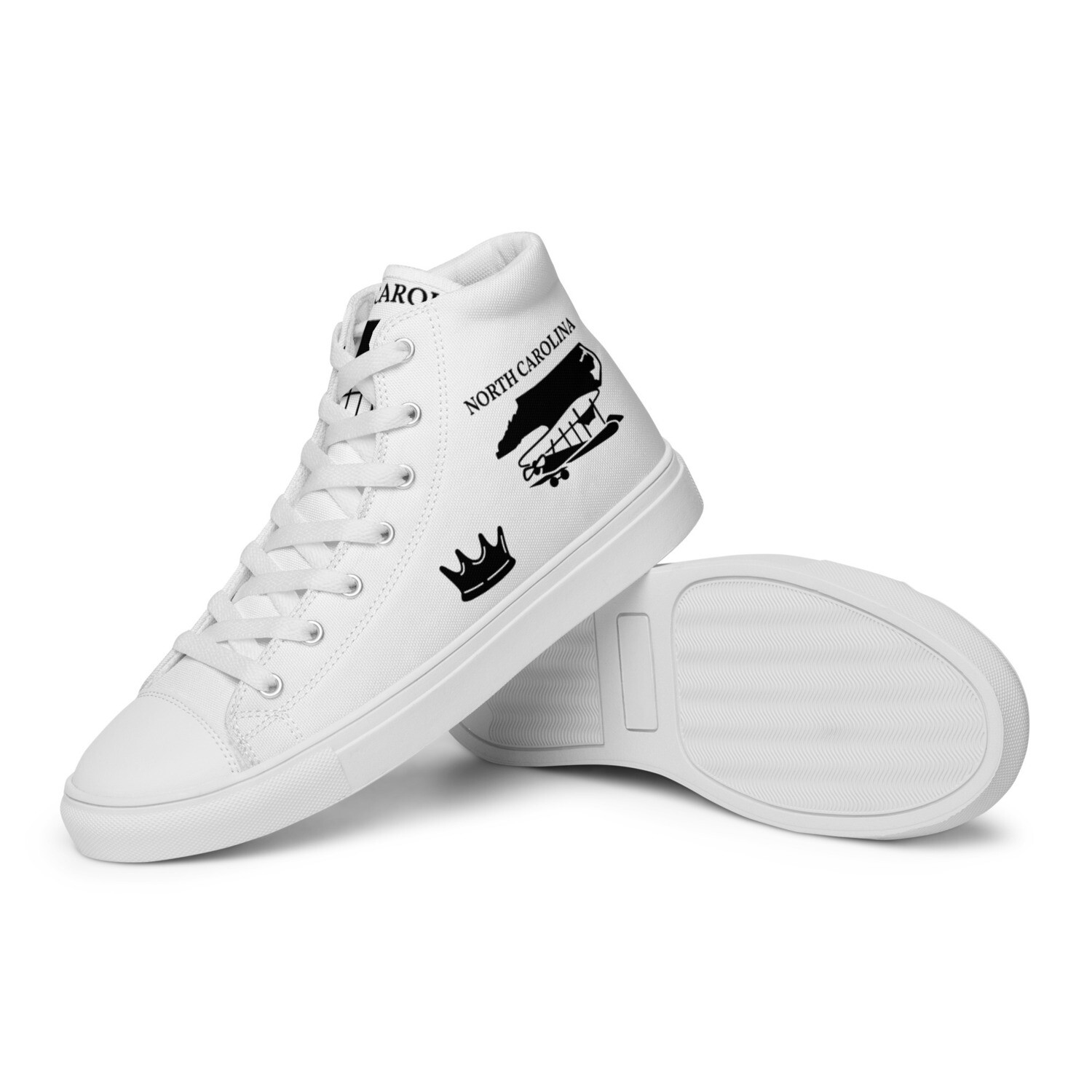 NORTH CAROLINA-Women’s high top canvas shoes, Size: 5