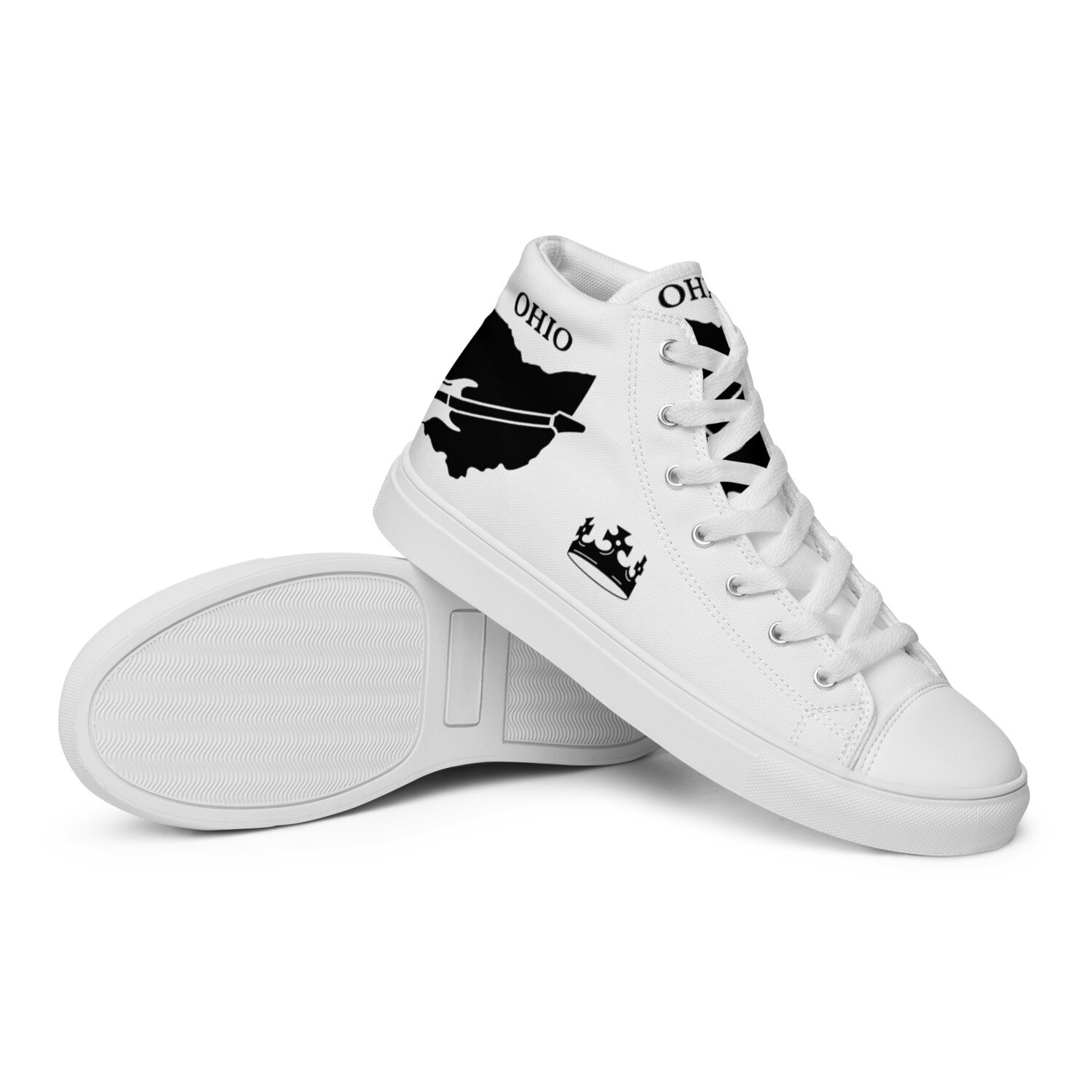 OHIO-Men’s high top canvas shoes, Size: 5