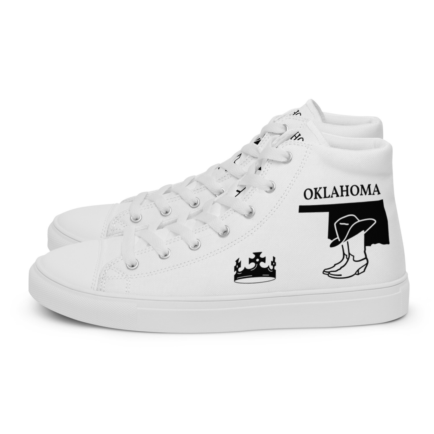 OKLAHOMA-Men’s high top canvas shoes, Size: 5