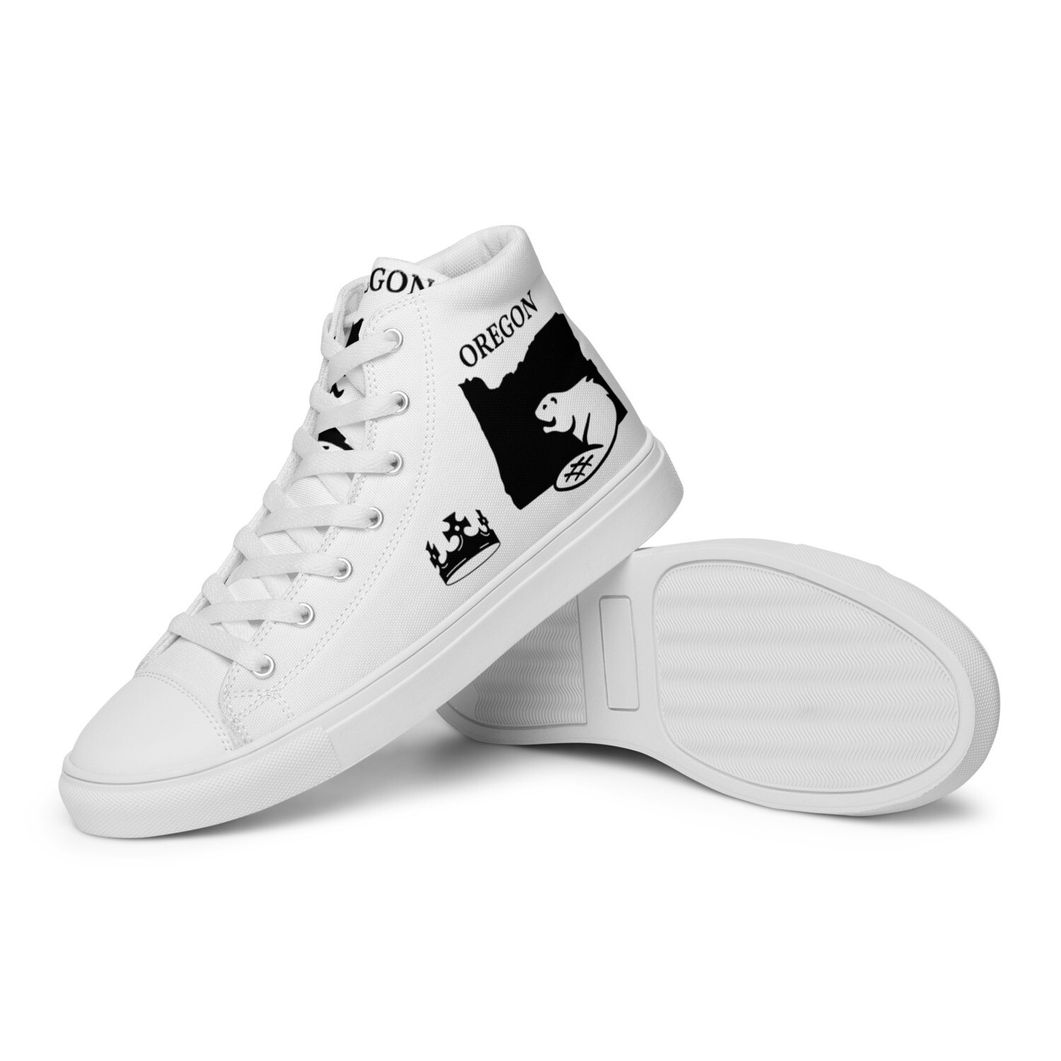 OREGON-Men’s high top canvas shoes, Size: 5