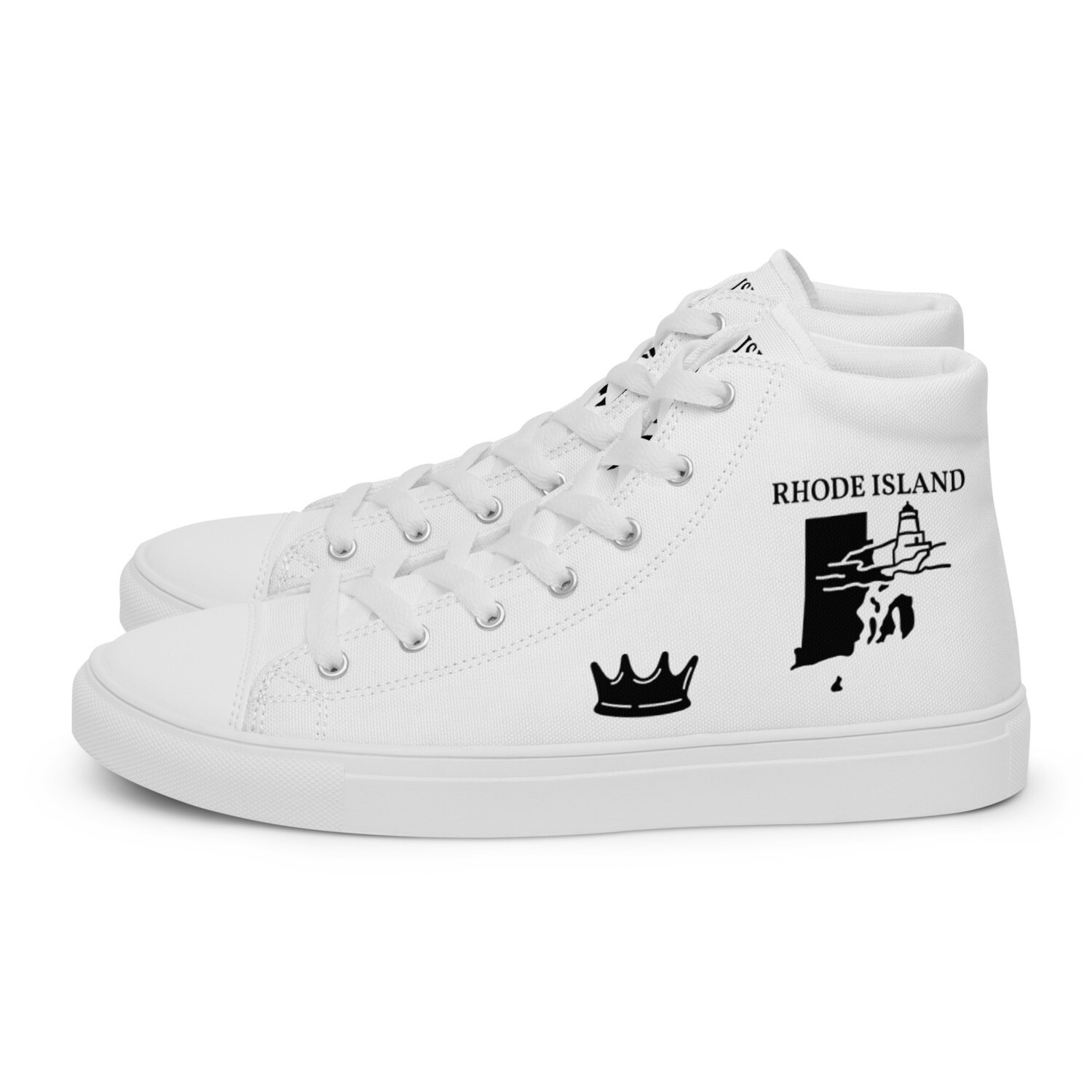 RHODE ISLAND-Women’s high top canvas shoes, Size: 5