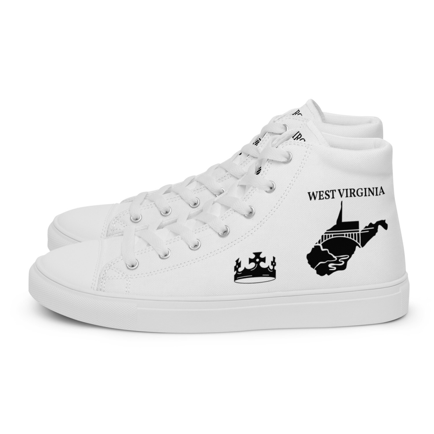 WEST VIRGINIA-Men’s high top canvas shoes, Size: 5