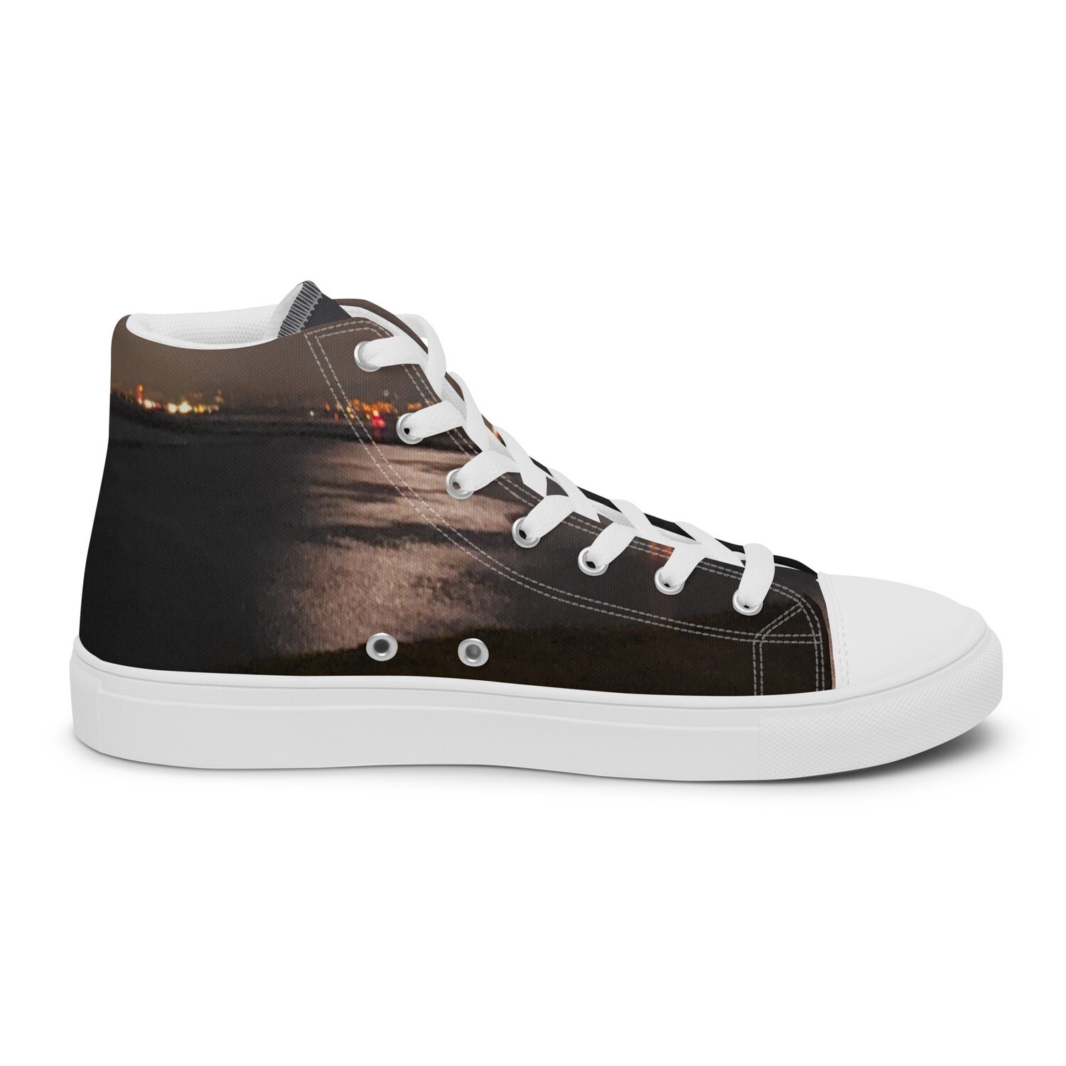 MIDNIGHT BLISS-Women’s high top canvas shoes, Size: 5