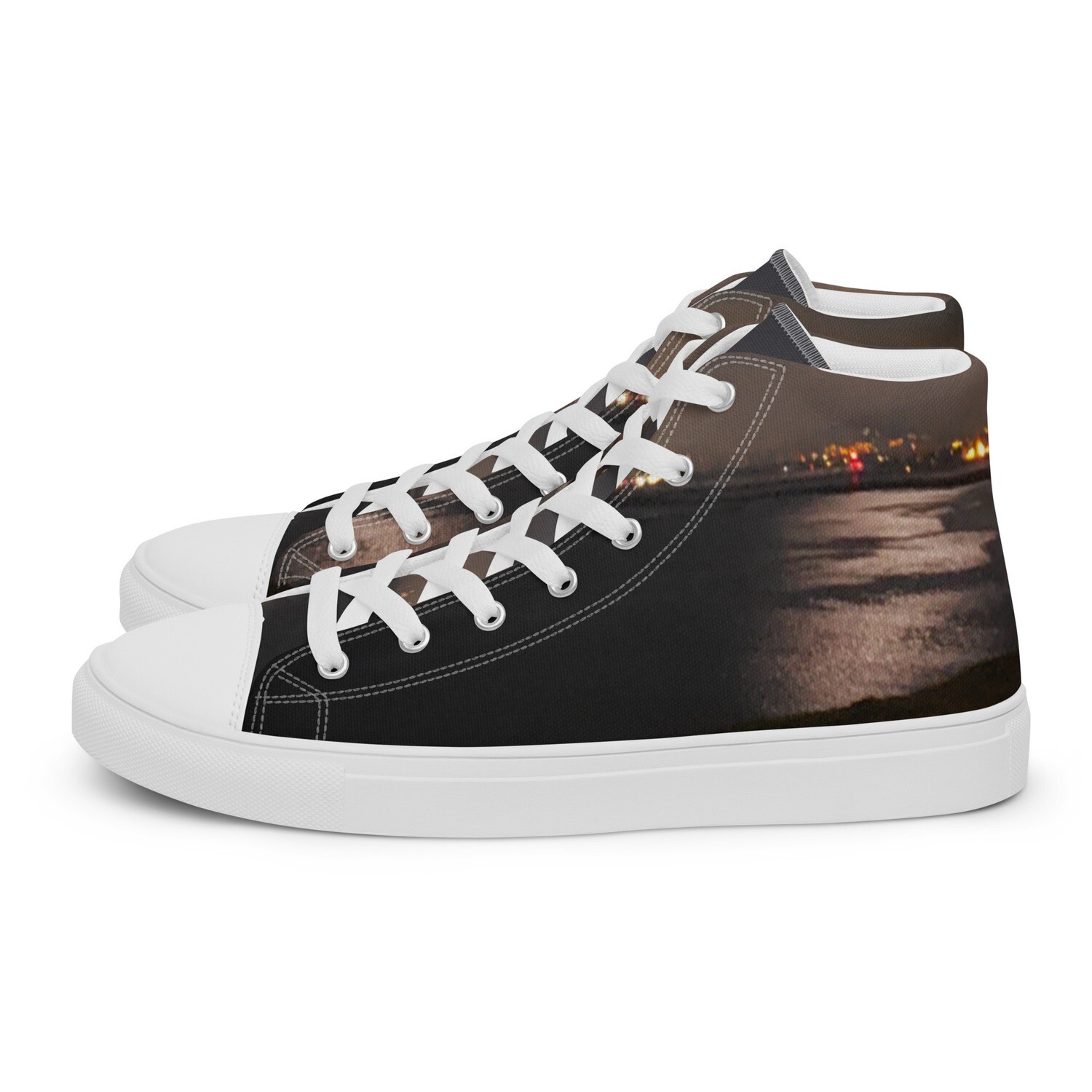 MIDNIGHT BLISS-Men’s high top canvas shoes, Size: 5