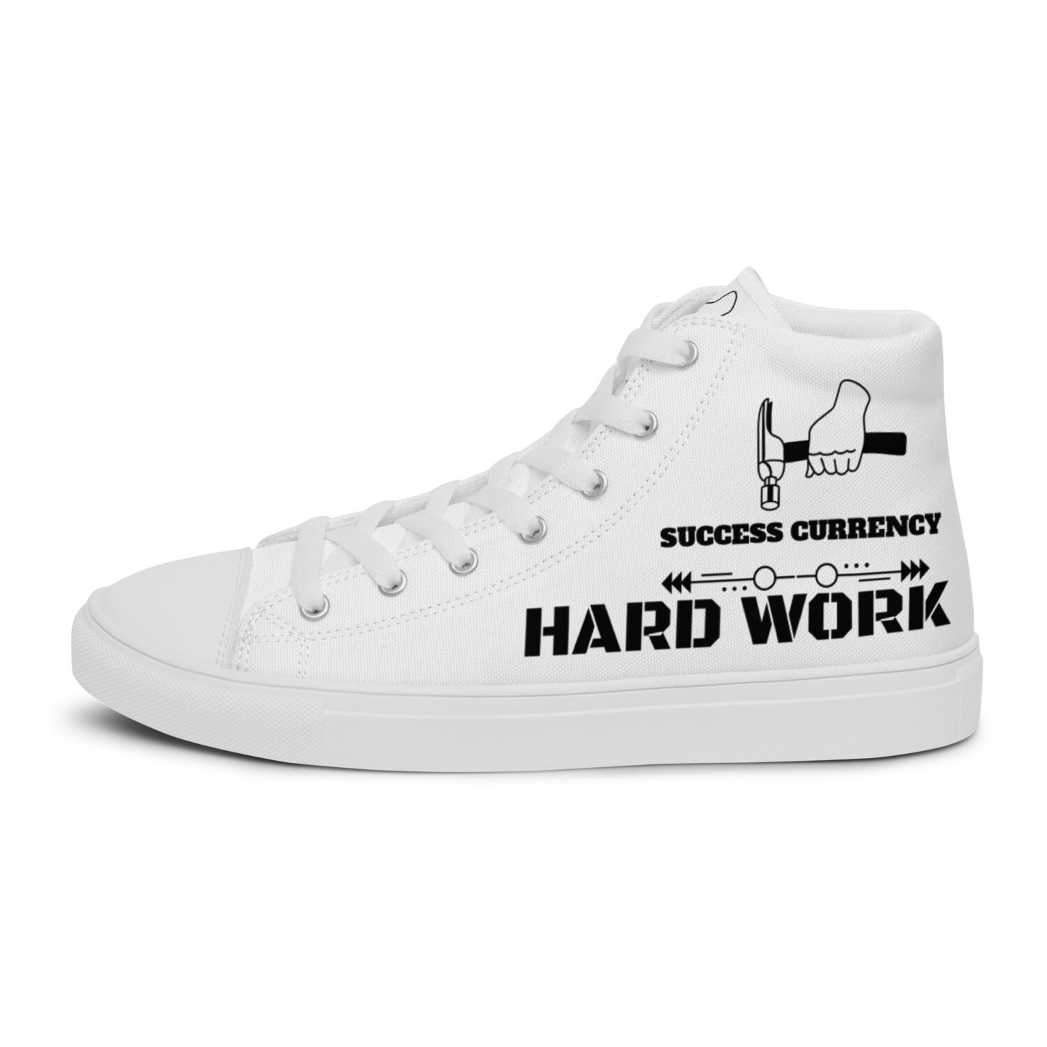 HARD WORK-Men’s high top canvas shoes, Size: 5