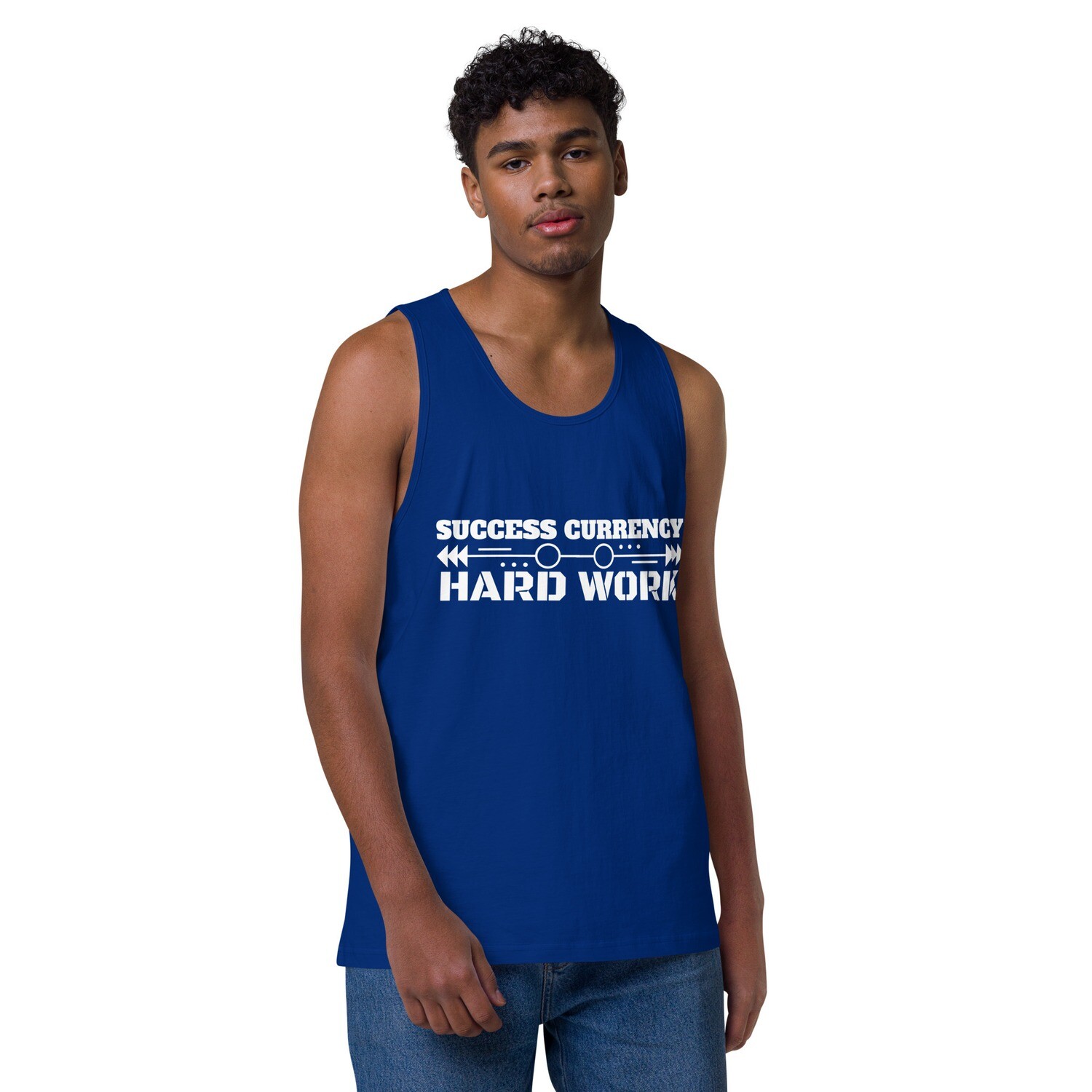 HARD WORK-Men’s premium tank top, Color: Team Royal, Size: S