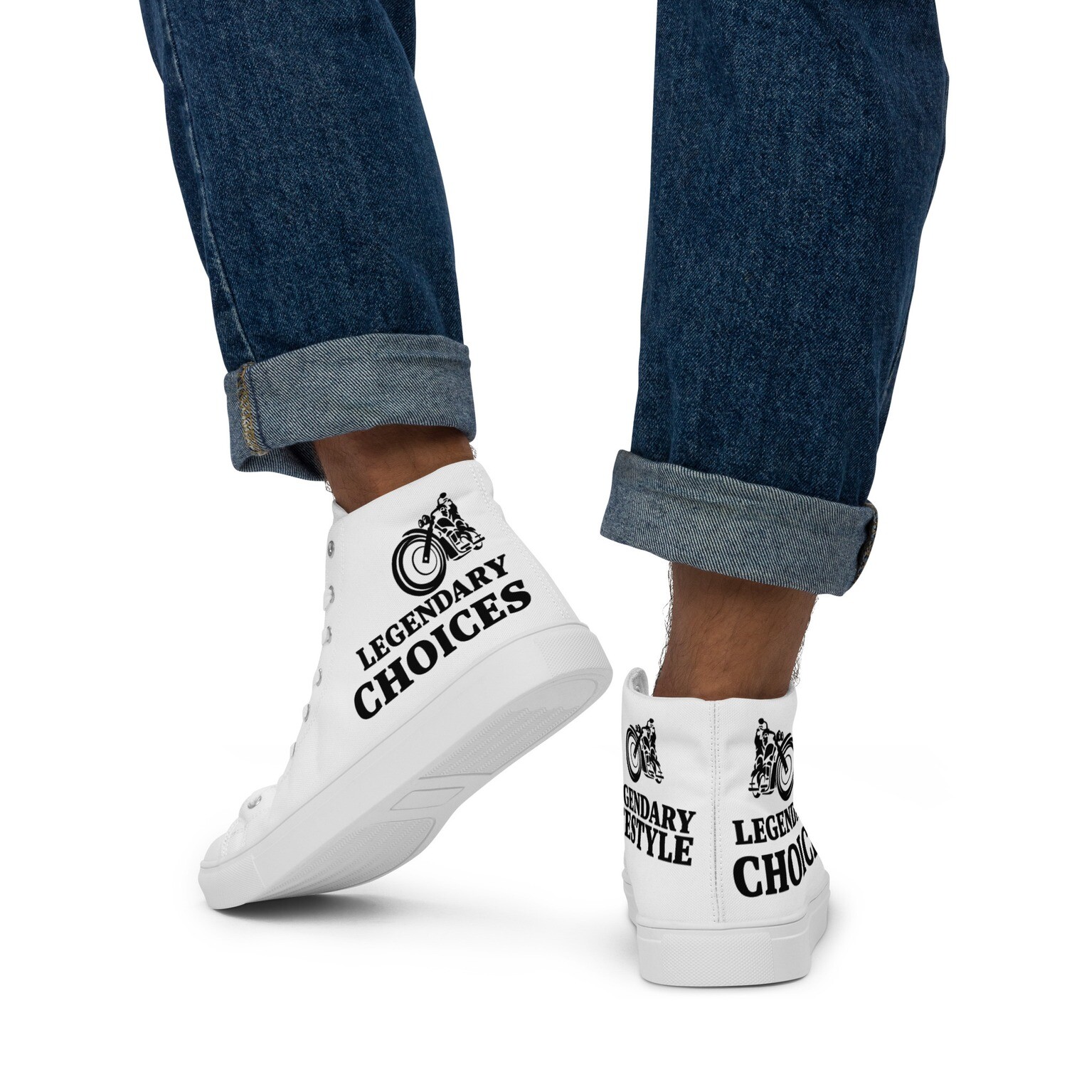 LEGENDARY-Men’s high top canvas shoes, Size: 5