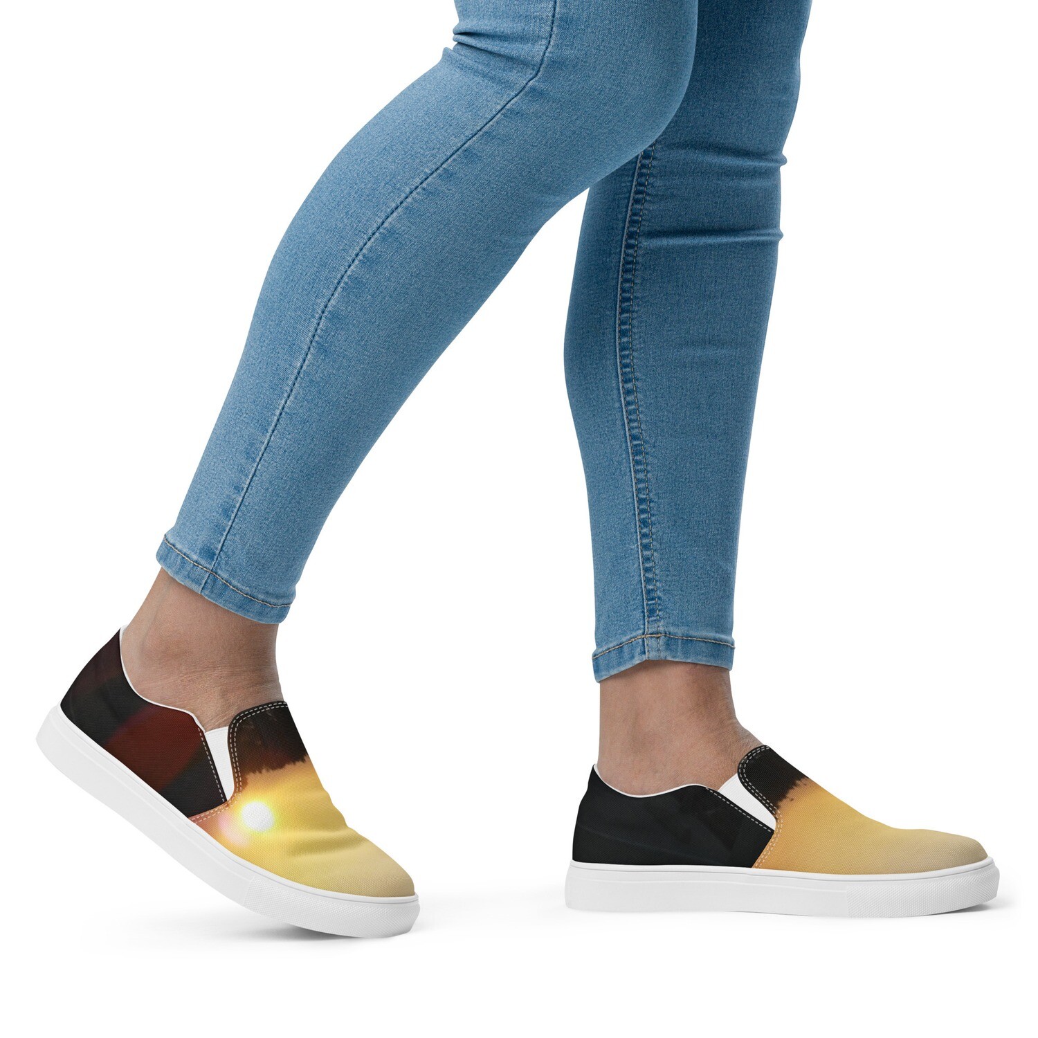 SUNSET BLISS-Women’s slip-on canvas shoes, Size: 5