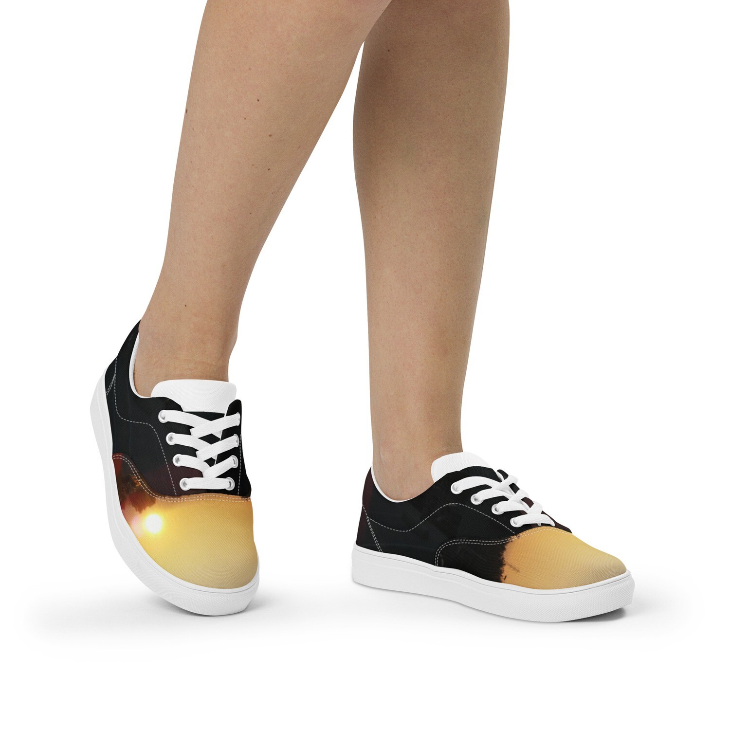 SUNSET BLISS-Women’s lace-up canvas shoes, Size: 5