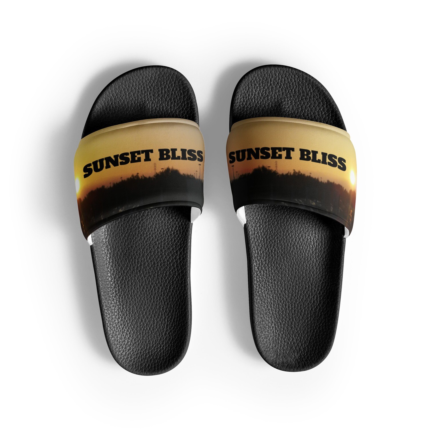 SUNSET BLISS BOLD-Men’s slides, Color: Black, Size: 6.5