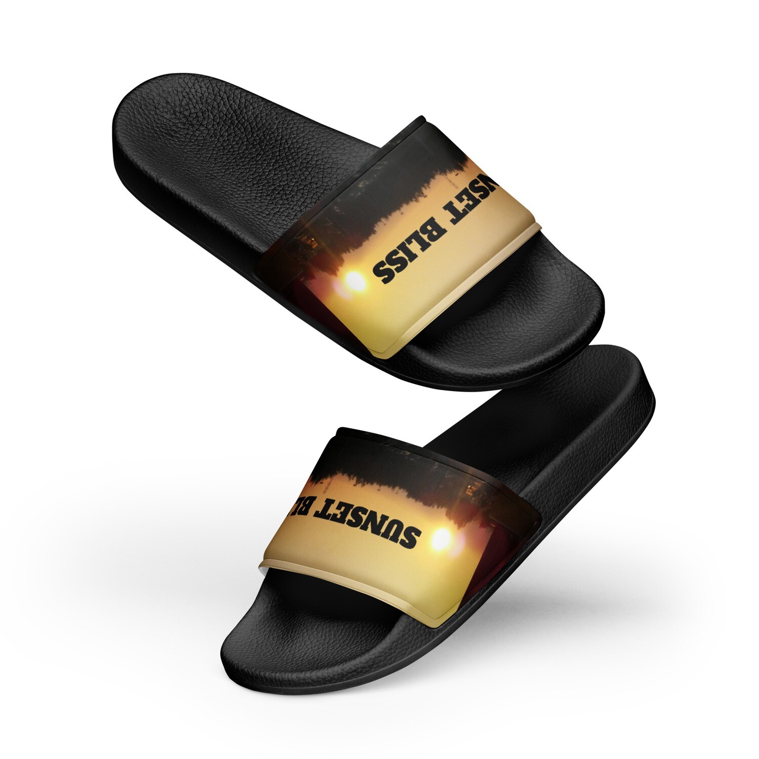 SUNSET BLISS BOLD-Women's slides, Color: Black, Size: 5.5