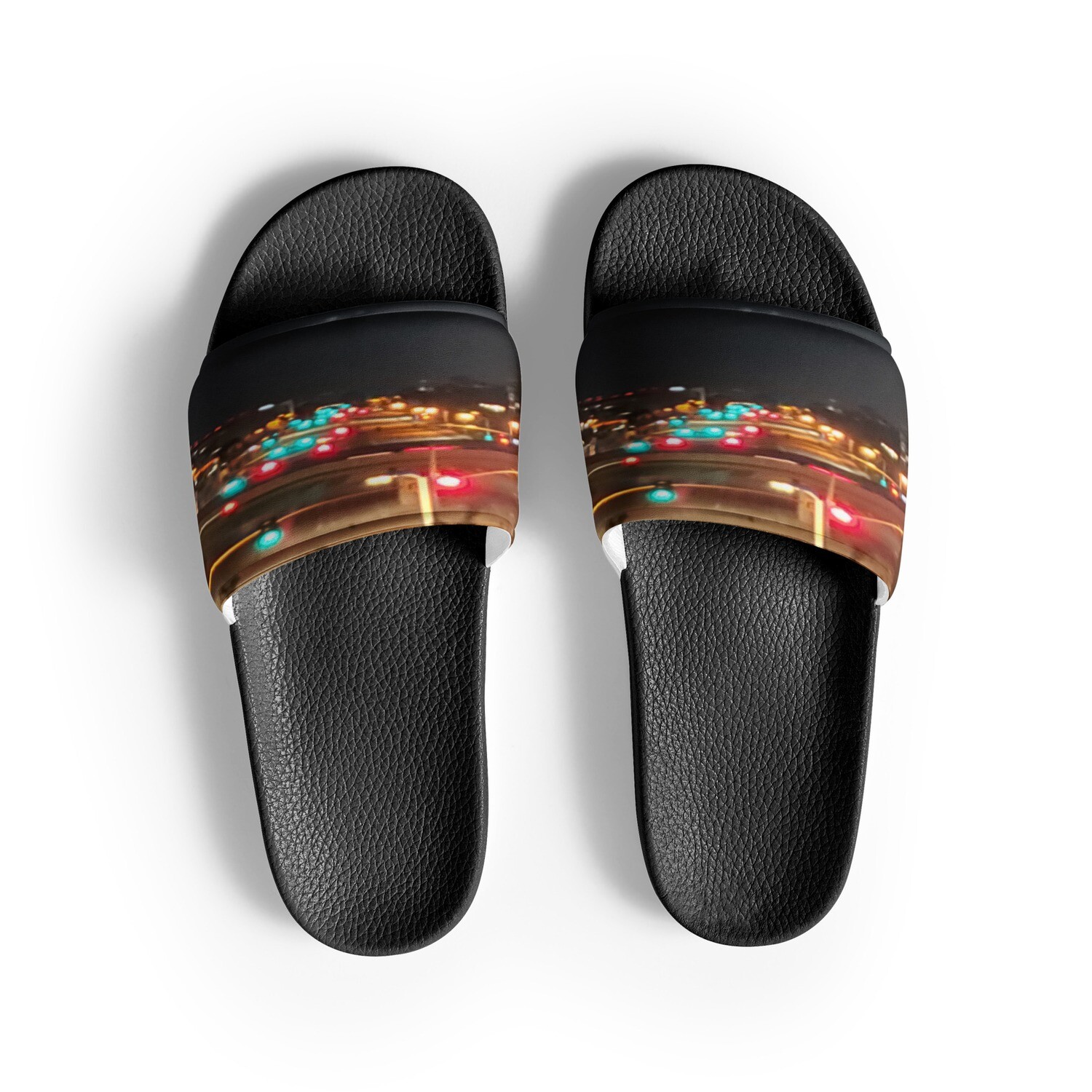 MIDNITE-BLVD-Men’s slides, Color: Black, Size: 6.5