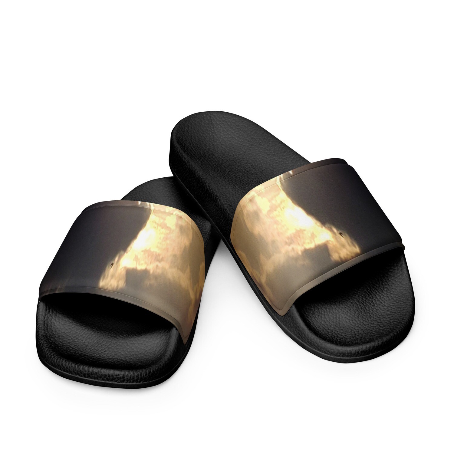ASCENSION-Men’s slides, Color: Black, Size: 6.5