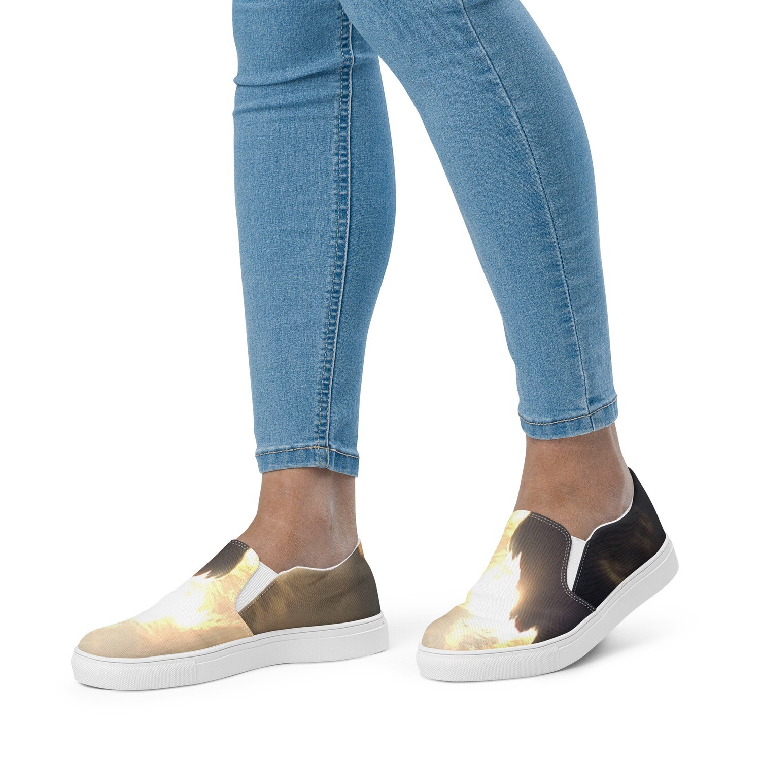 ASCENSION-Women’s slip-on canvas shoes, Size: 5