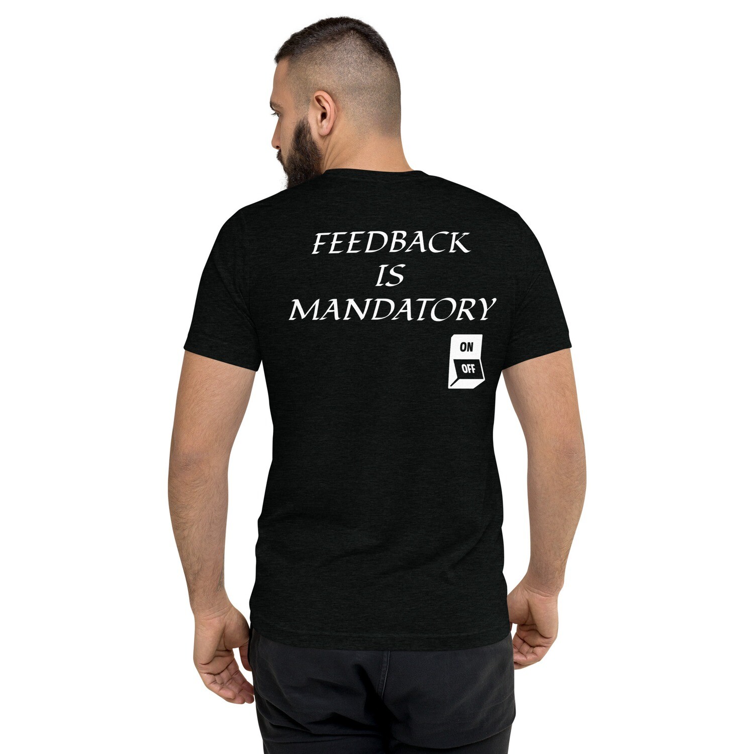 FEEDBACK-Short sleeve t-shirt, Color: Solid Black Triblend, Size: XS